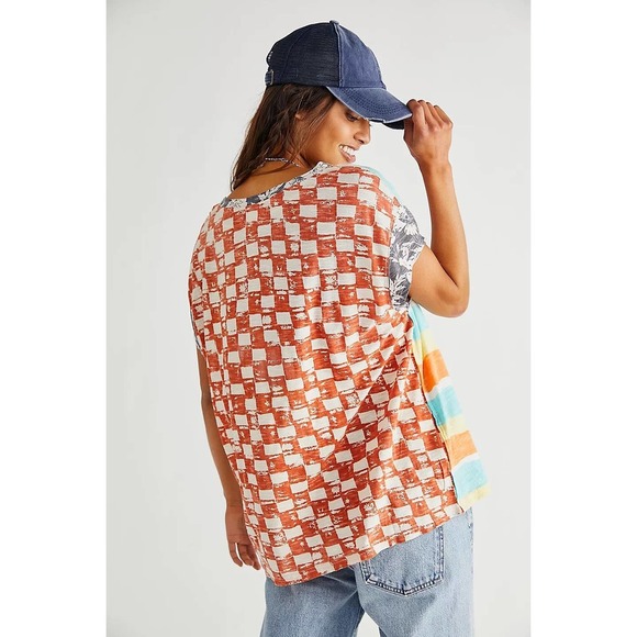 Free People Multicolor Striped Short Sleeve Tee - Picture 2 of 4